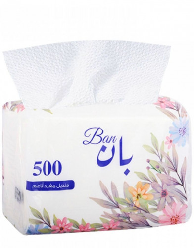 مناديل / بان / 500 مفرد / ربطة / 10 عبوات