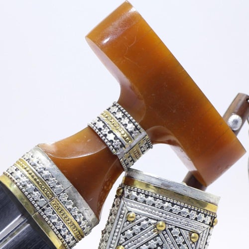 خنجر حك زراف معرق مقاس 5 معدن