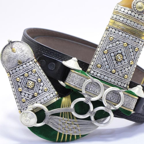 خنجر حك زراف معرق مقاس 5 معدن