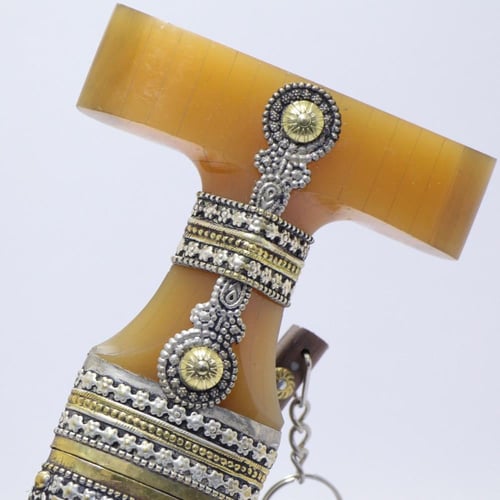 خنجر حك زراف معرق مقاس 5 معدن