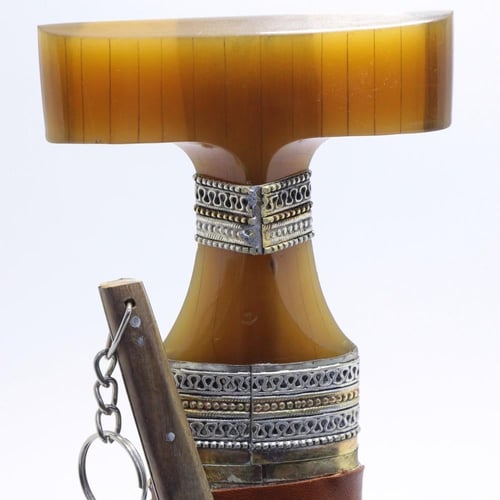 خنجر حك زراف معرق مقاس 5 معدن