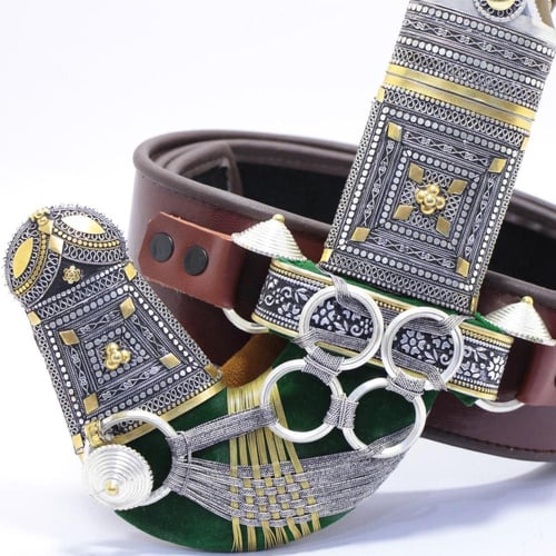 خنجر الراس وتر سيال قصة عماني مقاس 5معدن مطلي فضة