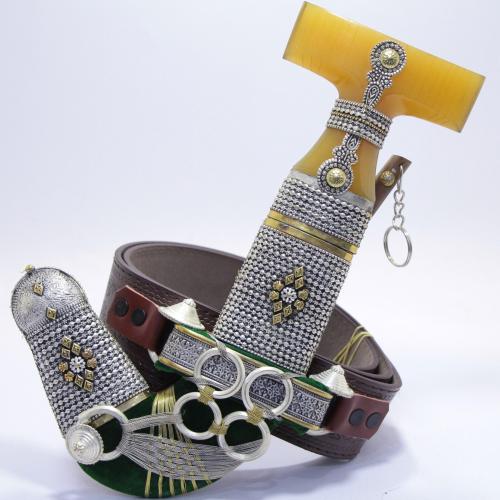 خنجر حك زراف معرق مقاس 5 معدن