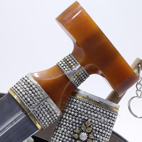 خنجر حك زراف معرق مقاس 5 معدن