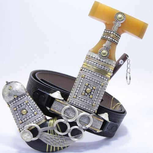 خنجر حك زراف معرق مقاس 5 معدن