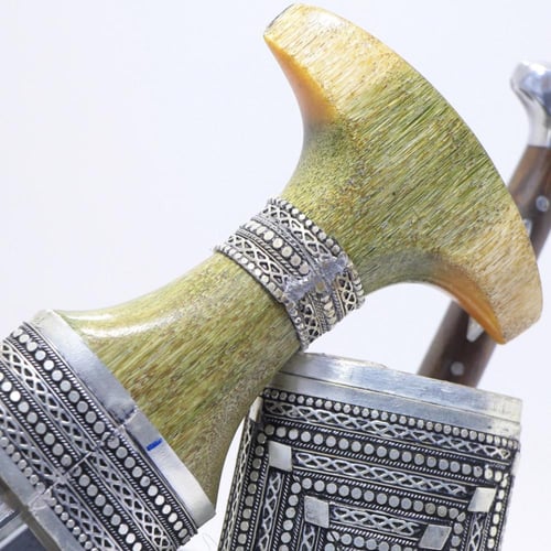 خنجر الراس وتر سيال قصة عماني مقاس 5معدن مطلي فضة