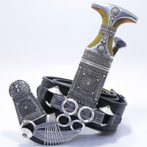 خنجر مقاس 5 صب فضة صافي عيار 925 الراس وتر عماني م...