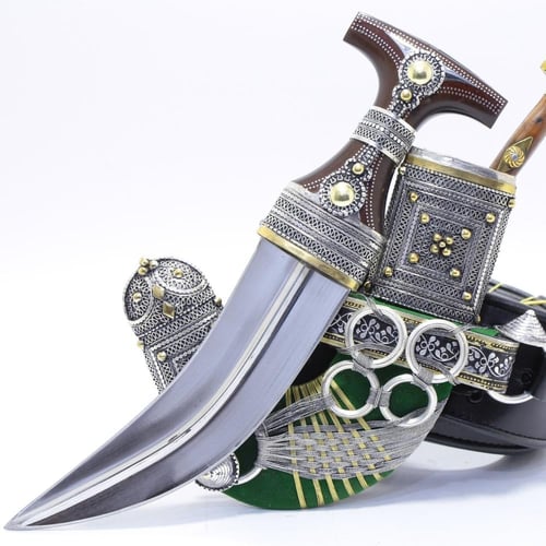 خنجر فيبر مقاس 5معدن مطلي فضة