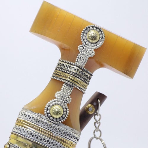 خنجر حك زراف معرق مقاس 5 معدن