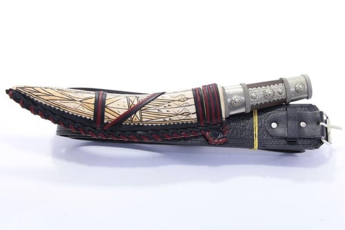 سكين حواشي قرن طبيعي معدن ساطور برازيلي