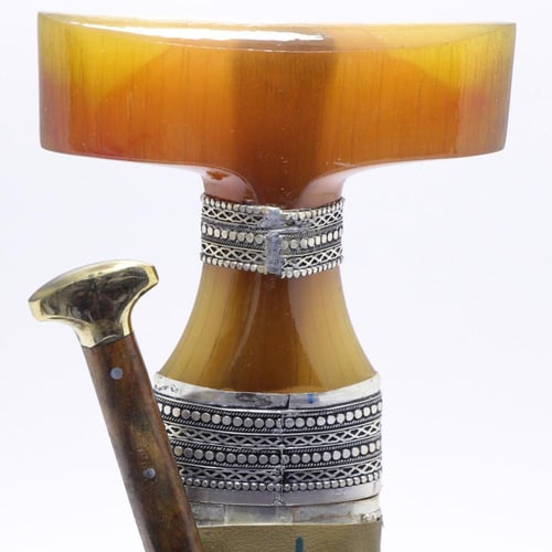 خنجر حك زراف معرق مقاس 5معدن مطلي فضة