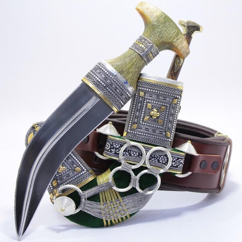 خنجر الراس وتر سيال قصة عماني مقاس 5معدن مطلي فضة