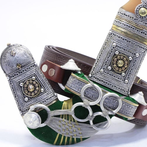 خنجر حك زراف معرق مقاس 5 معدن