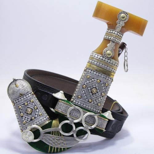 خنجر حك زراف معرق مقاس 5 معدن