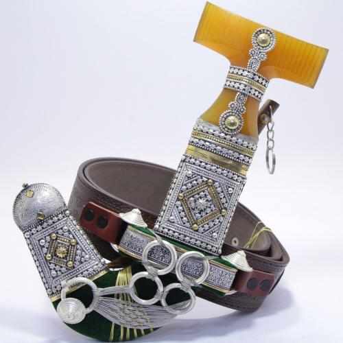 خنجر حك زراف معرق مقاس 5 معدن