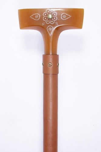 عصا راس حك زراف ملبس جلد طبيعي