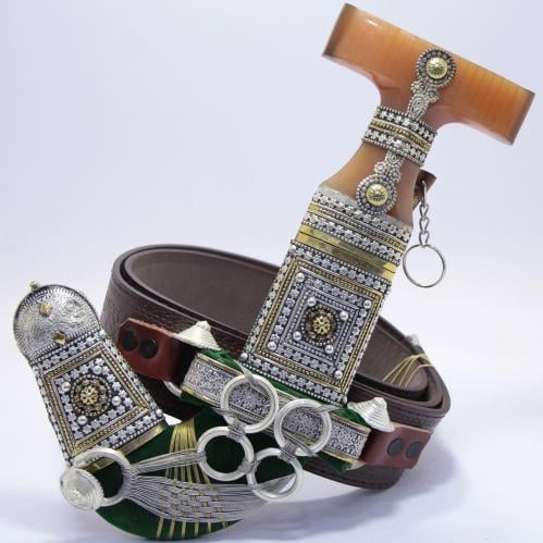 خنجر حك زراف معرق مقاس 5 معدن