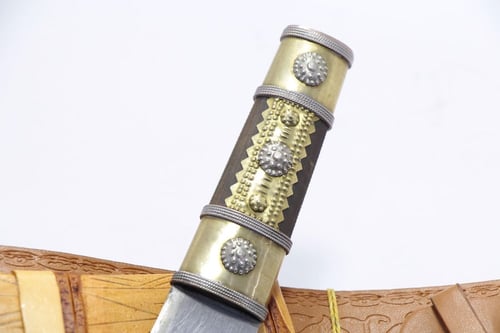 سكين حواشي قرن طبيعي معدن ساطور برازيلي