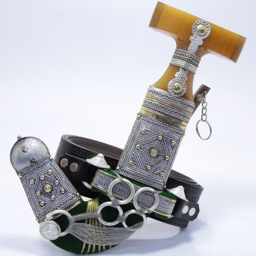 خنجر حك زراف معرق مقاس 5 معدن