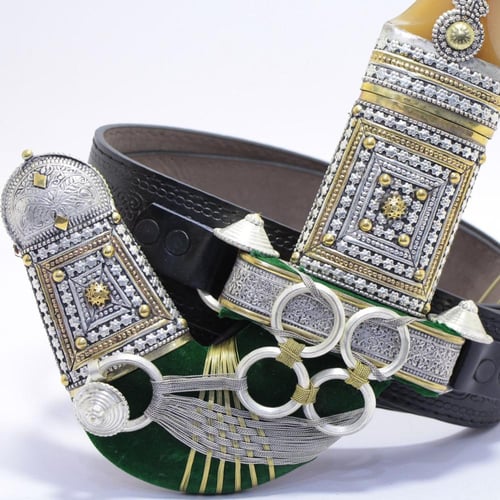 خنجر حك زراف معرق مقاس 5 معدن