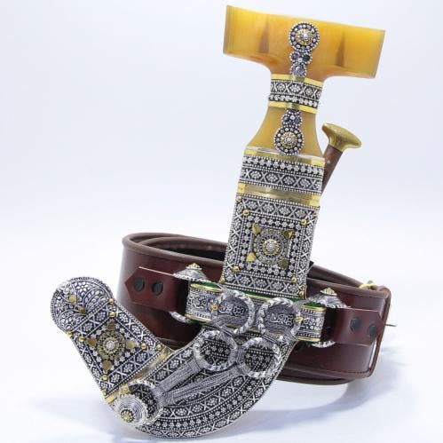 خنجر حك زراف معرق القصة الجديدة مقاس5 صب فضة صافي...