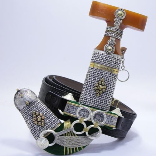 خنجر حك زراف معرق مقاس 5 معدن