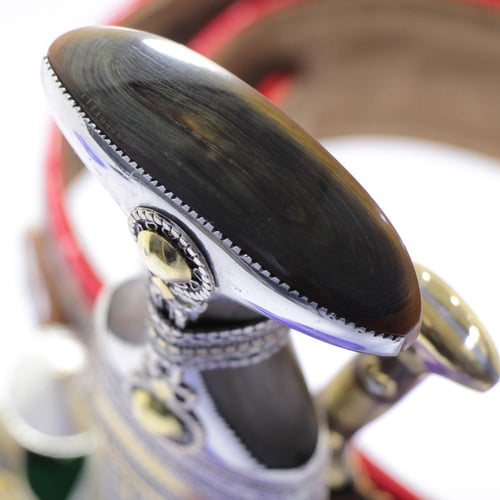 خنجر الراس قرن طبيعي سيال قصة عماني مقاس 5معدن مطل...