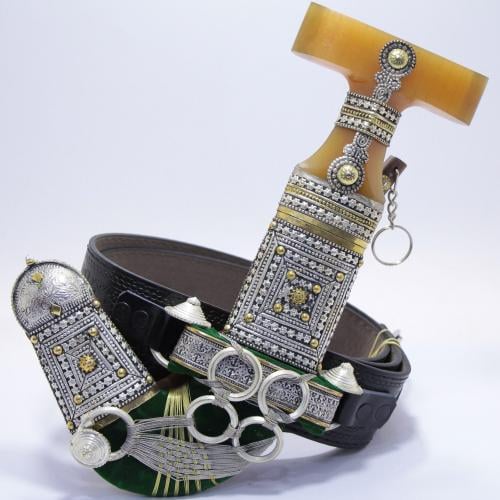 خنجر حك زراف معرق مقاس 5 معدن