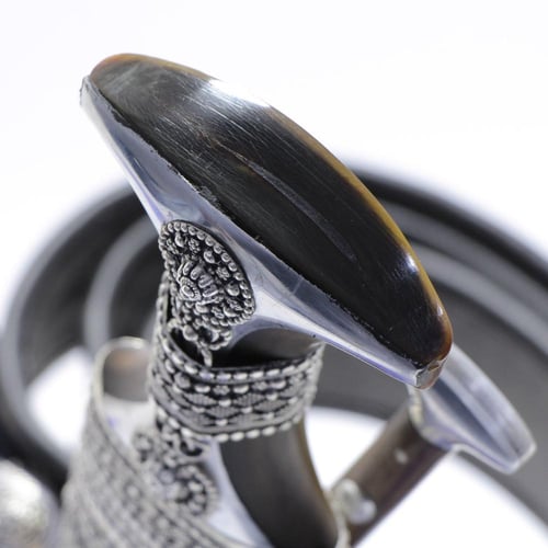 خنجر مقاس 5 صب فضة صافي عيار 925 الراس قرن طبيعي