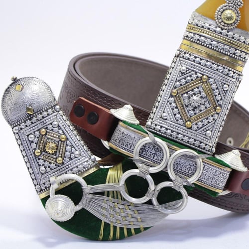 خنجر حك زراف معرق مقاس 5 معدن