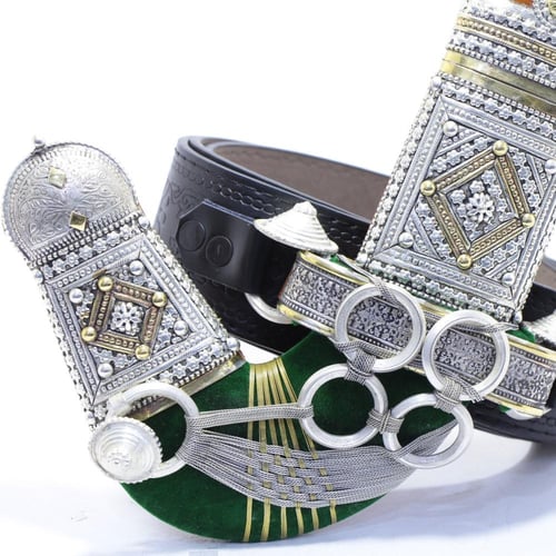 خنجر حك زراف معرق مقاس 5 معدن