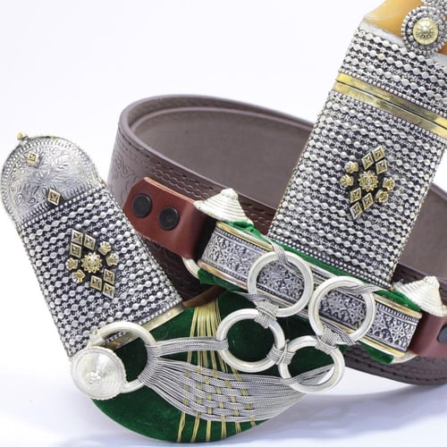 خنجر حك زراف معرق مقاس 5 معدن