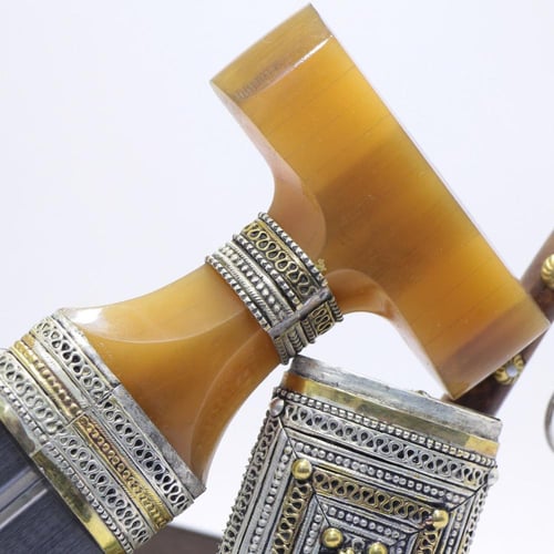 خنجر حك زراف معرق مقاس 5 معدن