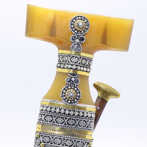 خنجر حك زراف معرق القصة الجديدة مقاس5 صب فضة صافي...