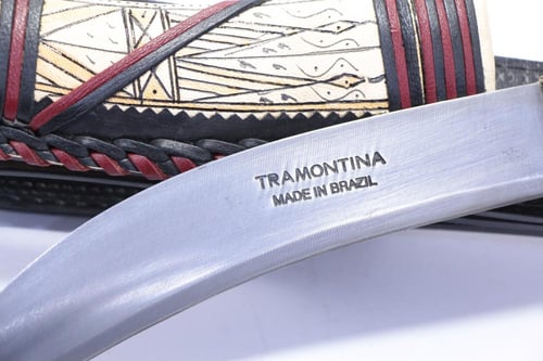 سكين حواشي قرن طبيعي معدن ساطور برازيلي