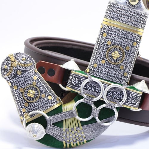 خنجر الراس وتر سيال قصة عماني مقاس 5معدن مطلي فضة