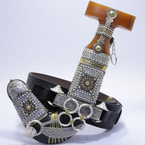 خنجر حك زراف معرق مقاس 5 معدن