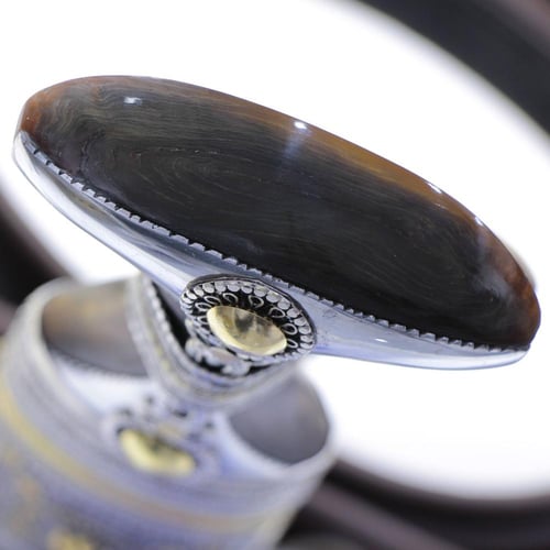 خنجر الراس قرن طبيعي سيال قصة عماني مقاس 5معدن مطل...