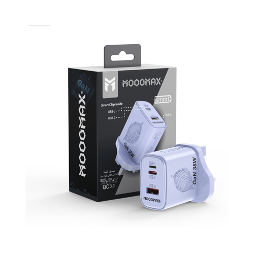 موج ماكس شاحن جداري 3 منافذ بقوة 38 واط