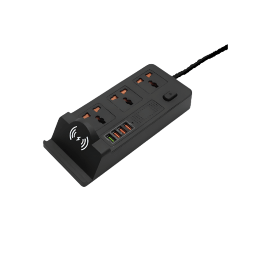 توصيلة ب 3 مقابس كهرباء شحن لاسلكي بطول 2 متر زكرت