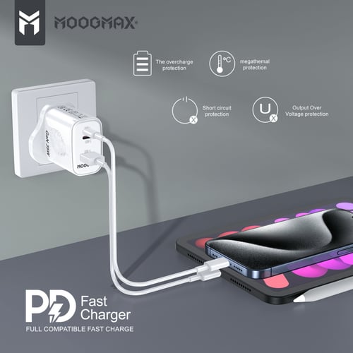 موج ماكس شاحن جداري 3 منافذ بقوة 38 واط