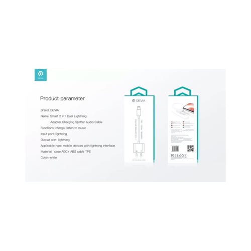 وصلة ايفون سماعة و شاحن 2 في 1 ديفيا