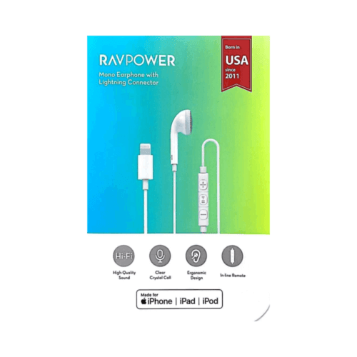 سماعة أذن لايتنينج أبيض راف باور