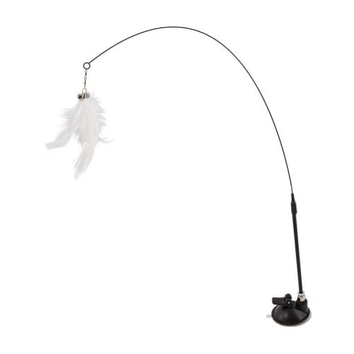 لعبة سنارة بلاستيكية مرنة للحيوانات الأليفة مع ريش...