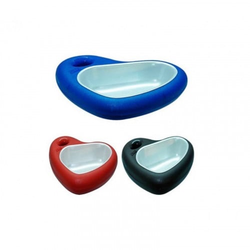 صحن اكل قطط - للرحلات مع تخزين للطعام - شكل قلب