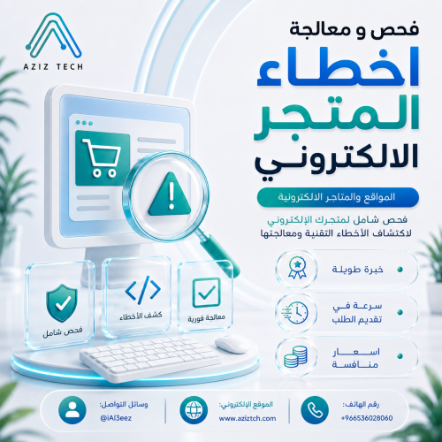 فحص و معالجة اخطاء المتجر الالكتروني