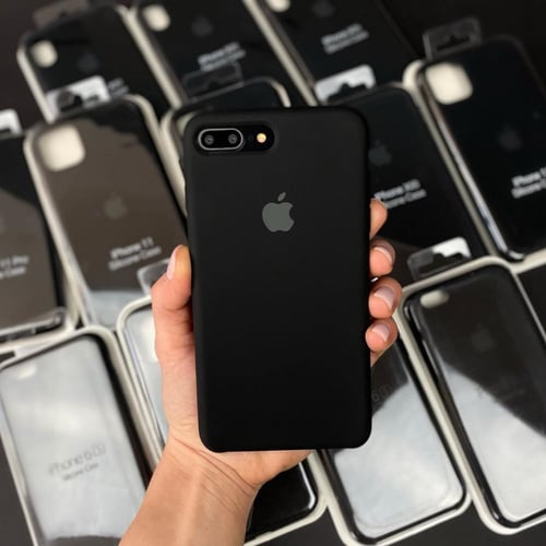 كفر ايفون سيليكون أسود Black silicone case for iPh...