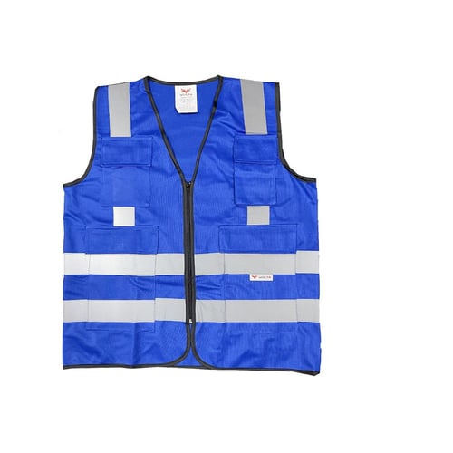 سترة أمان عالية الوضوح مع 4 جيوب بسحاب