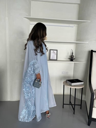 Blue palms abaya and dress