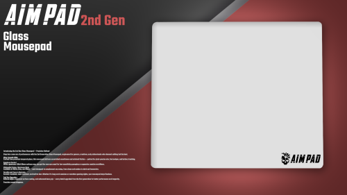 Mousepad Glass 2.0 - White- 490x420 MM